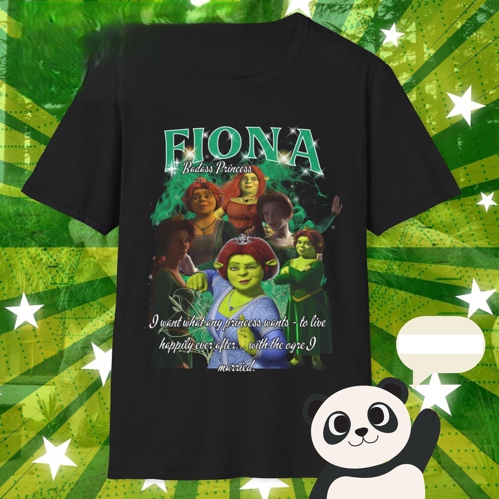 Shrek Fiona Unisex Shirt Funny Fairytale Theme Tee Cartoon Movie Couple Graphic